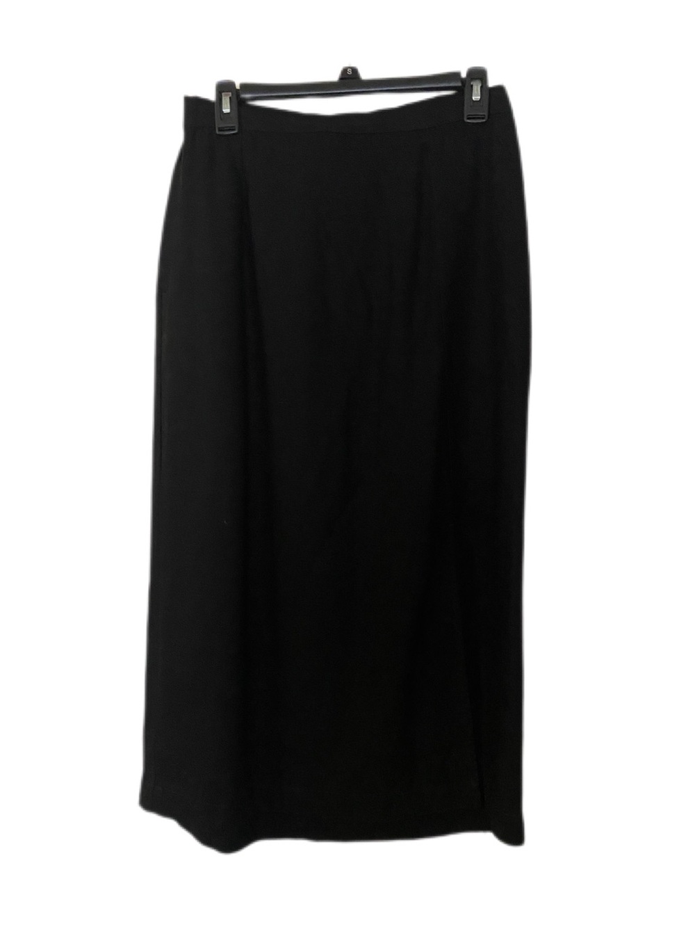 Time and Tru Black Linen Blend Pull On Midi Skirt with Front Slit Size Medium - Picture 3 of 14